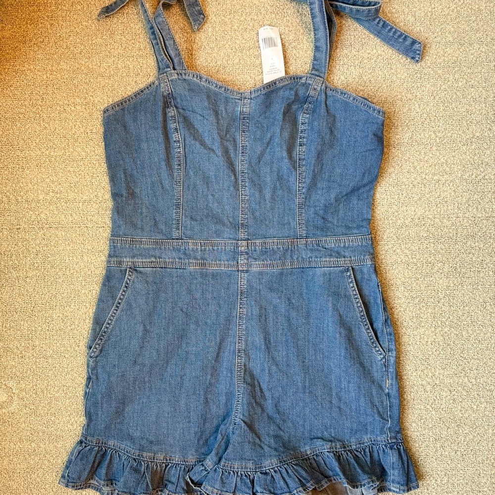 Bebe Denim Blue Romper